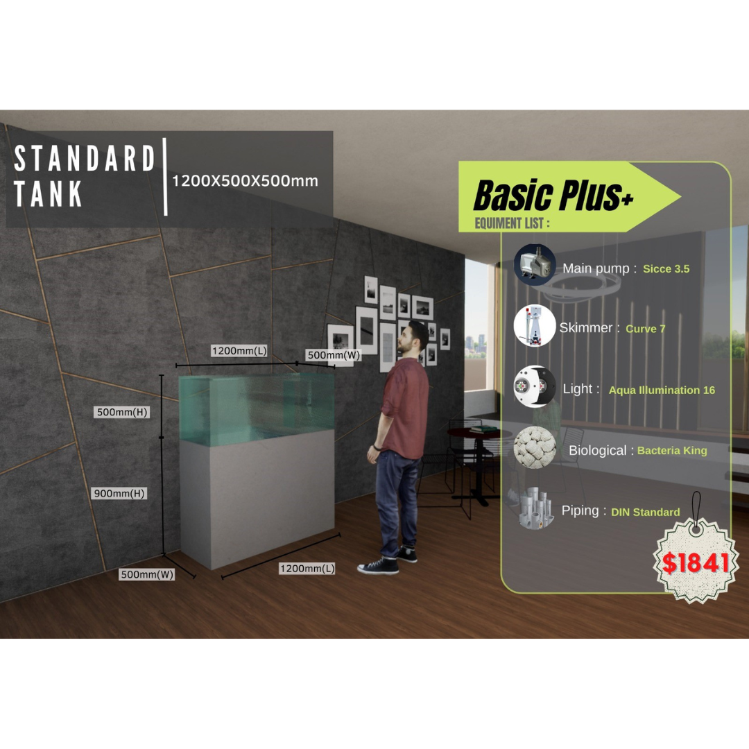 Standard Tank 1200 x 500 x 500mm @$2,399 with options