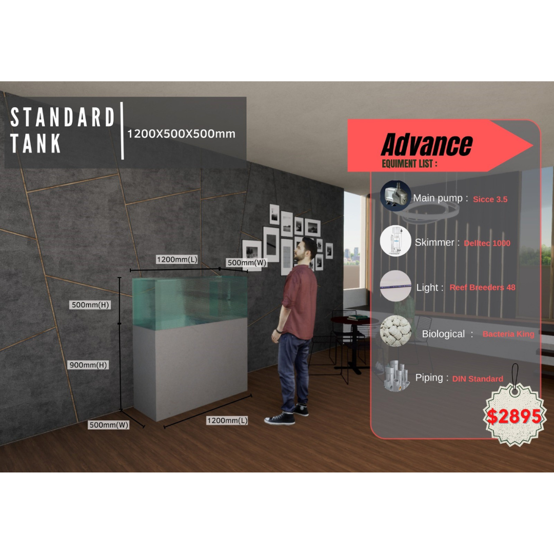 Standard Tank 1200 x 500 x 500mm @$2,399 with options