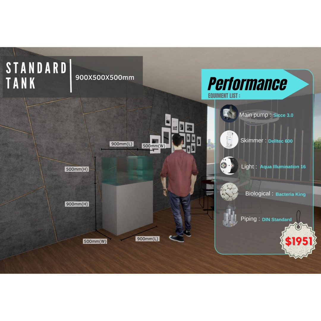 Standard Tank 900 x 500 x 500mm @$2,199 with options