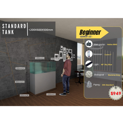 Standard Tank 1200 x 500 x 500mm @$2,399 with options