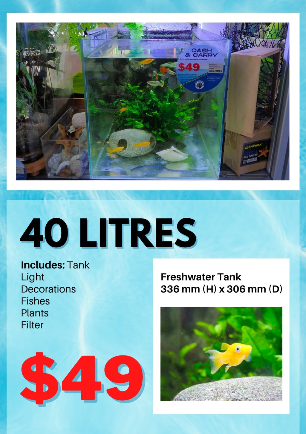Freshwater tank 40 litres