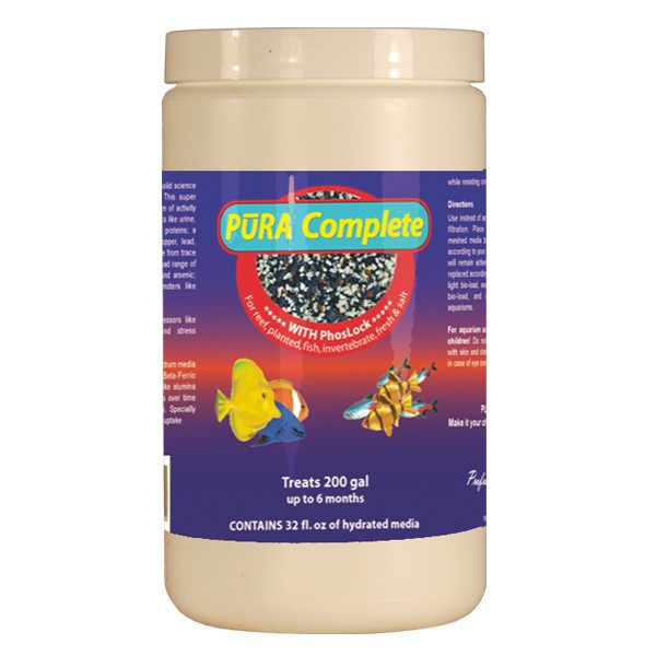 PURA Complete Carbon, PhosLock, zeolite blend 32 fl. oz Treats 200 Gal (bag incl.)